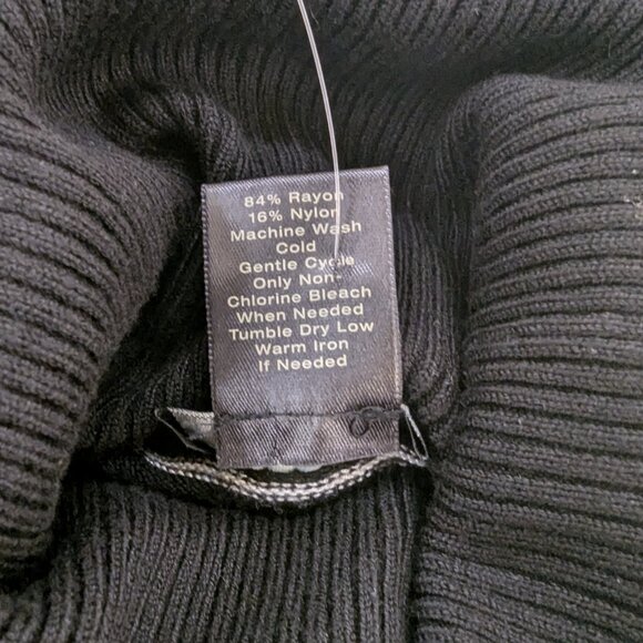 Ann Taylor Black and White Striped Lightweight Turtleneck Sweater - Picture 4 of 6